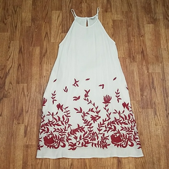 Lucky Brand Dresses & Skirts - Lucky Brand Gauze White Red Embroidered Dress